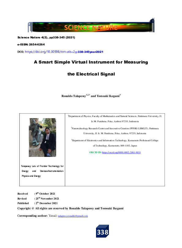 (PDF) A Smart Simple Virtual Instrument for Measuring the Electrical Signal