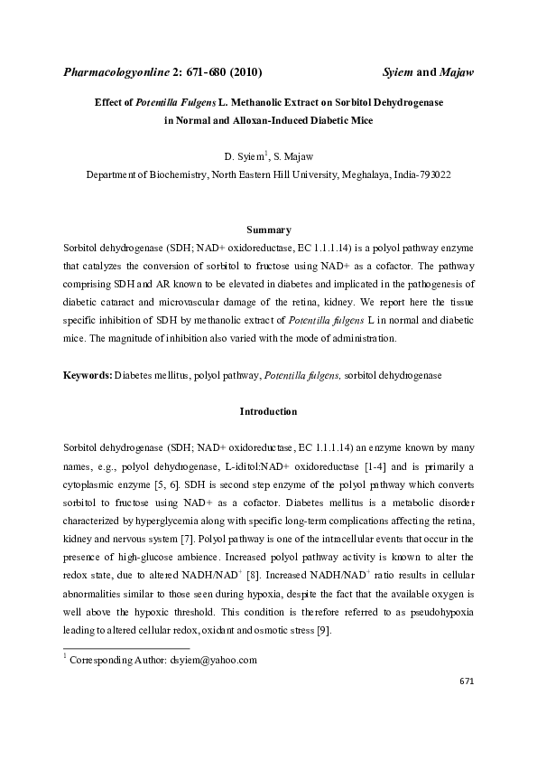 (PDF) Effect of Potentilla Fulgens L. Methanolic Extract on Sorbitol ...