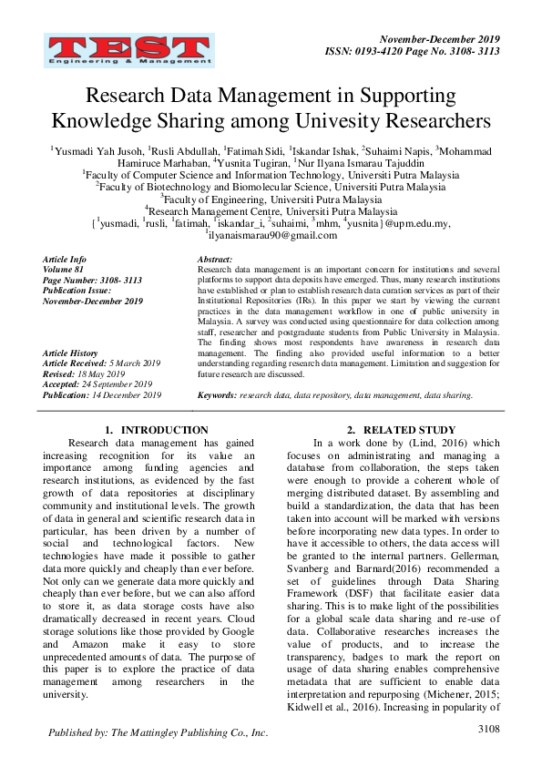 (PDF) Research Data Management in Supporting Knowledge Sharing among ...