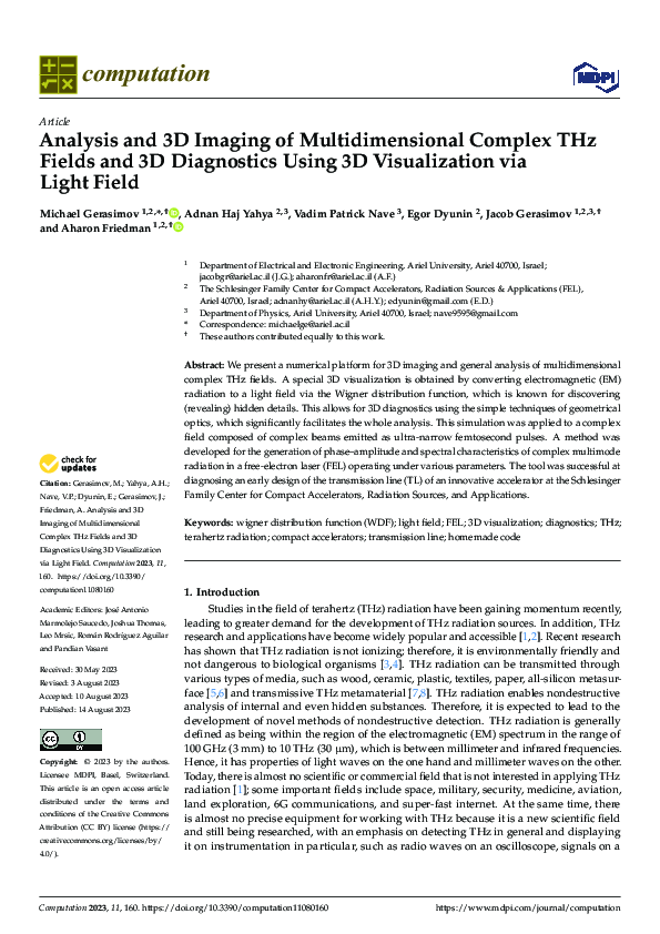 (PDF) Analysis and 3D Imaging of Multidimensional Complex THz Fields ...