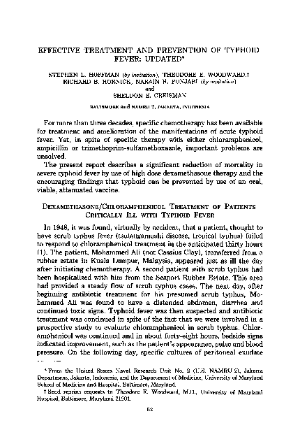 (PDF) Effective treatment and prevention of typhoid fever: updated