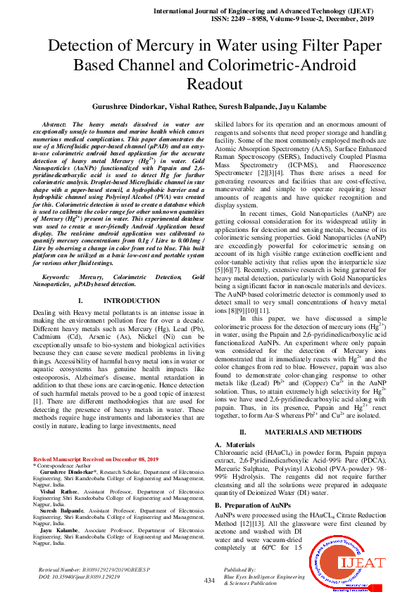 (PDF) Detection of Mercury in Water using Filter Paper Based Channel ...