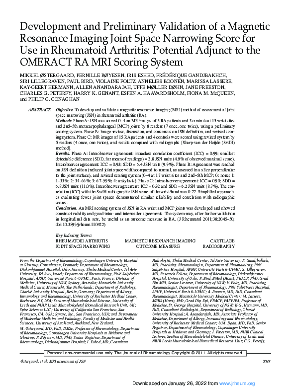 (PDF) Development and Preliminary Validation of a Magnetic Resonance ...