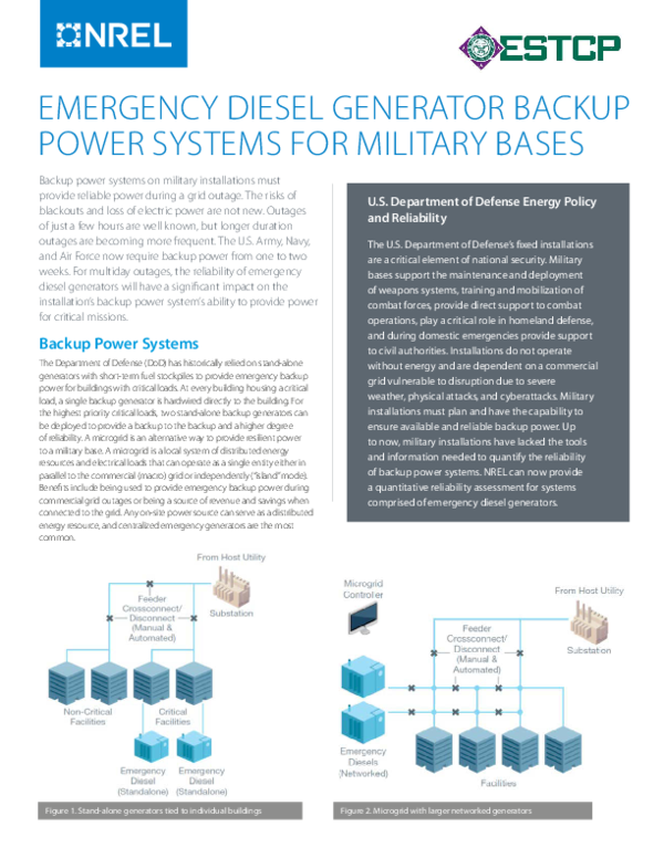 (PDF) Emergency Diesel Generator Backup Power Systems for Military Bases
