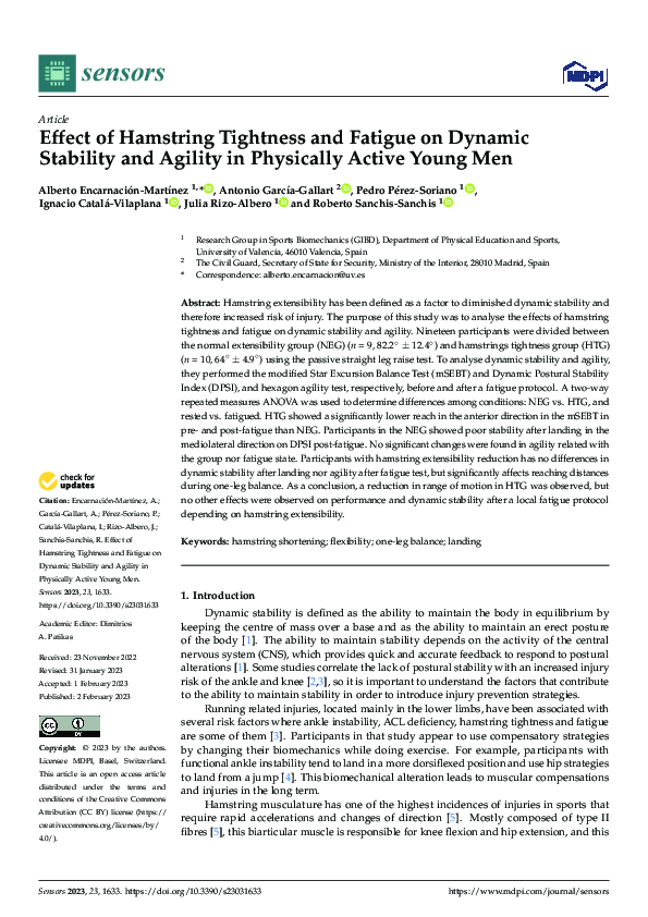 (PDF) Effect of Hamstring Tightness and Fatigue on Dynamic Stability ...