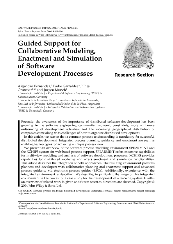 (PDF) Guided support for collaborative modeling, enactment and ...