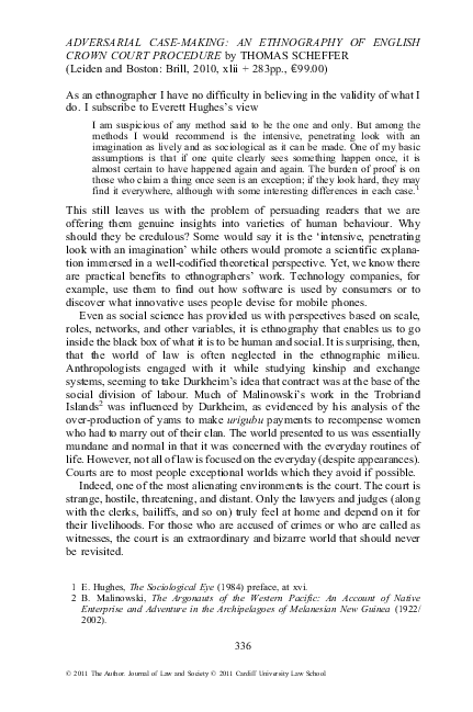 (PDF) ADVERSARIAL CASE-MAKING: AN ETHNOGRAPHY OF ENGLISH CROWN COURT ...