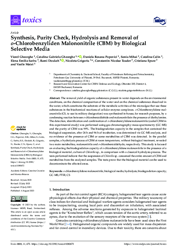 (PDF) Synthesis, Purity Check, Hydrolysis and Removal of O ...