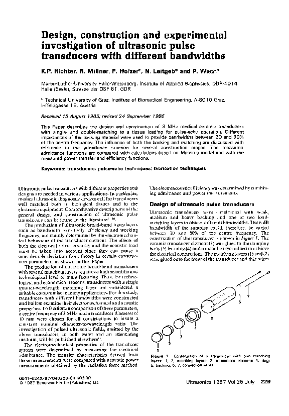 (PDF) Design, construction and experimental investigation of ultrasonic ...