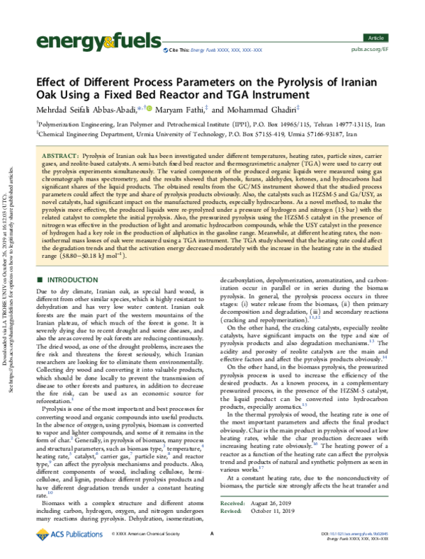 (PDF) Effect of Different Process Parameters on the Pyrolysis of ...