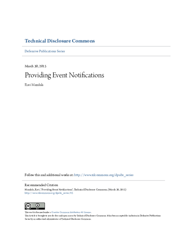(PDF) Providing Event Notifications