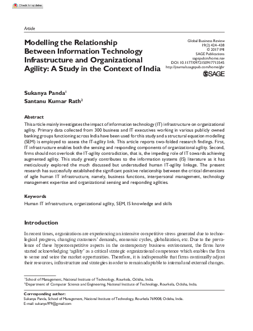 (PDF) Modelling the Relationship Between Information Technology ...