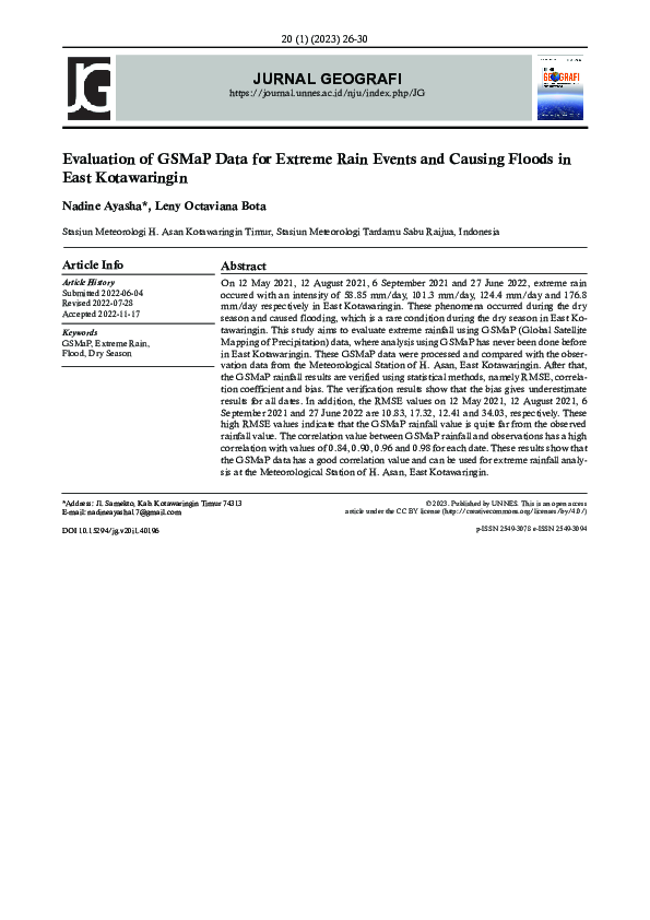 (PDF) Evaluation of GSMaP Data for Extreme Rain Events and Causing ...
