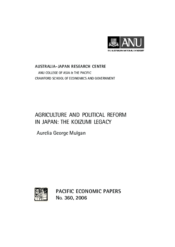 (PDF) Agriculture and Political Reform in Japan : The Koizumi Legacy