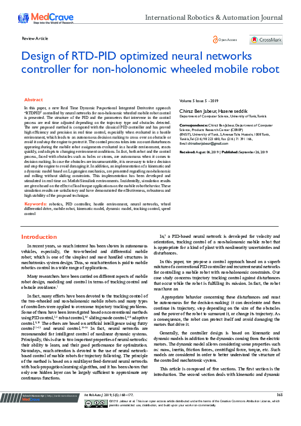 (PDF) Design of RTD-PID optimized neural networks controller for non ...