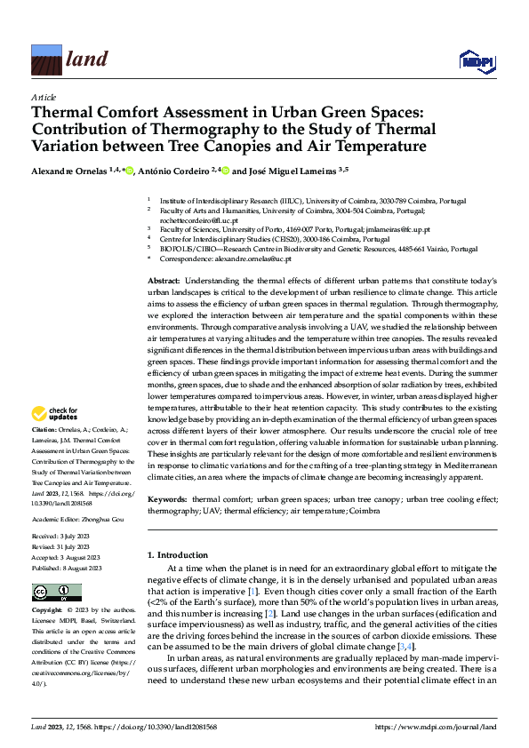 (PDF) Thermal Comfort Assessment in Urban Green Spaces: Contribution of ...