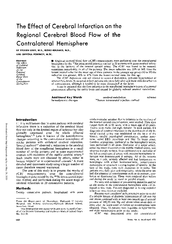 (PDF) The Effect of Cerebral Infarction on the Regional Cerebral Blood ...