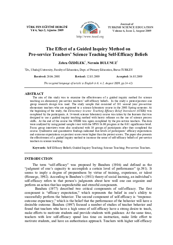 (PDF) The Effect of a Guided Inquiry Method on Pre-service Teachers ...