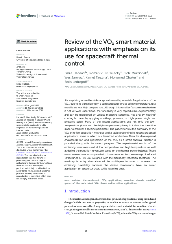 (PDF) Review of the VO2 smart material applications with emphasis on ...