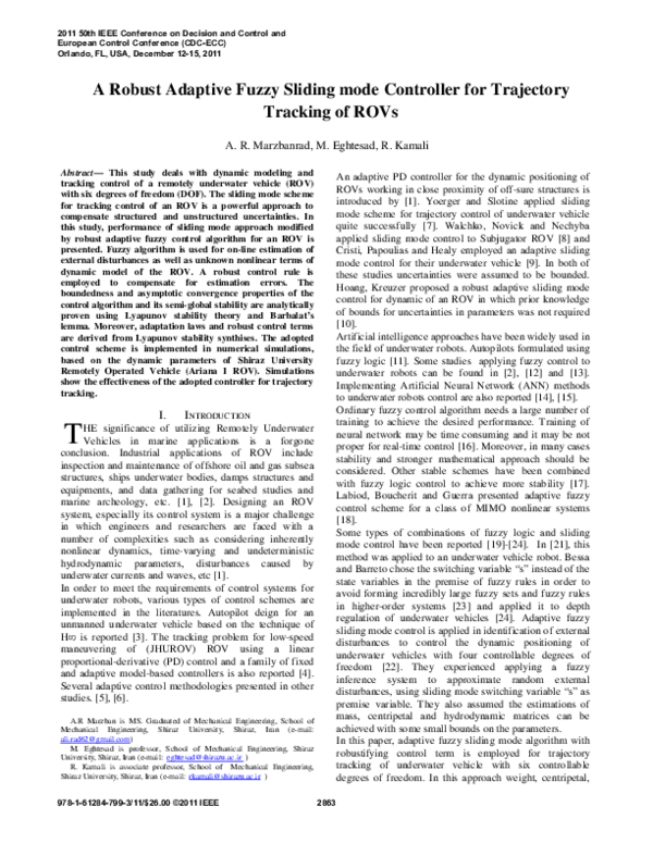 (PDF) A robust adaptive fuzzy sliding mode controller for trajectory ...