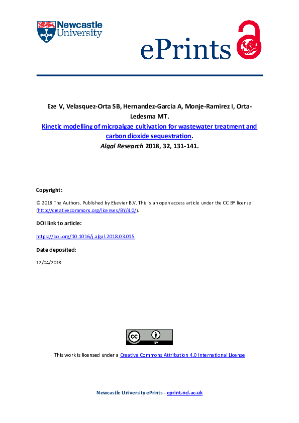 (PDF) Kinetic modelling of microalgae cultivation for wastewater ...