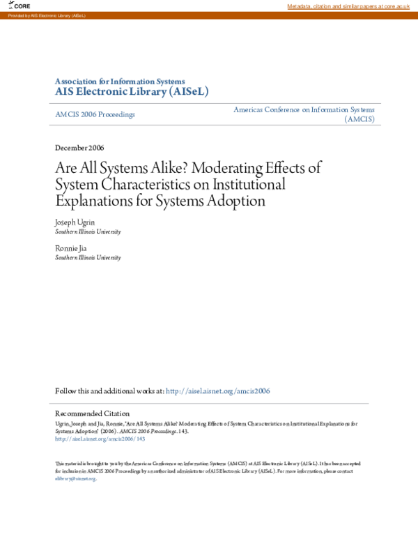 (PDF) Are All Systems Alike? Moderating Effects of System ...