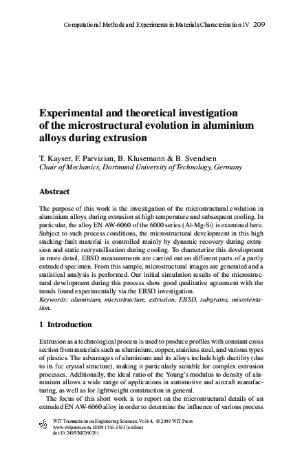 (PDF) Experimental and theoretical investigation of the microstructural ...