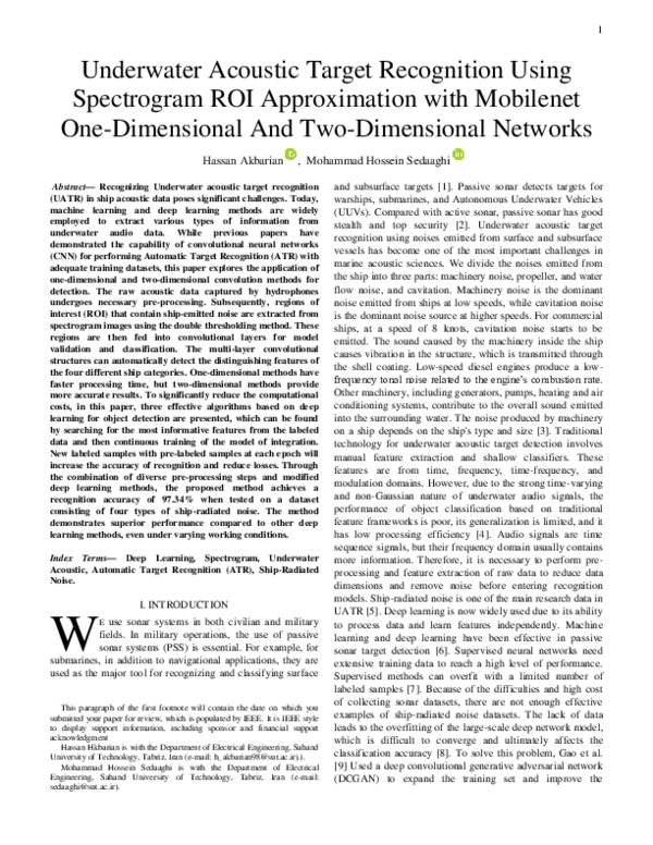 (PDF) Underwater Acoustic Target Recognition Using Spectrogram ROI ...