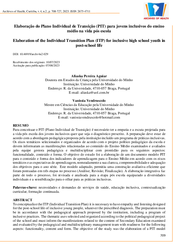 (PDF) Elaboração do Plano Individual de Transição (PIT) para jovens ...