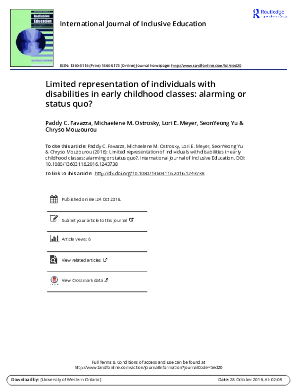 (PDF) Limited representation of individuals with disabilities in early ...