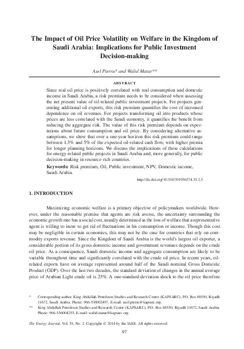 (PDF) The Impact of Oil Price Volatility on Welfare in the Kingdom of ...