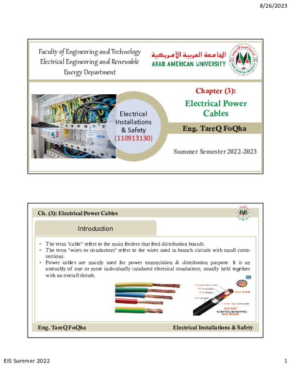 (PDF) Electrical Installations & Safety Course Topic 3 Electrical