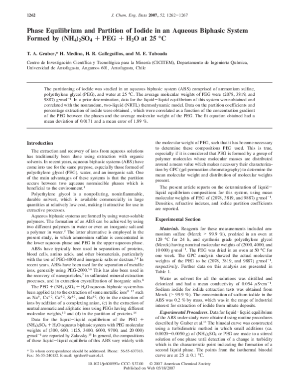 (PDF) Phase Equilibrium and Partition of Iodide in an Aqueous Biphasic ...