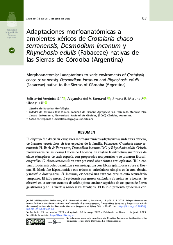 (PDF) Adaptaciones morfoanatómicas a ambientes xéricos de Crotalaria ...