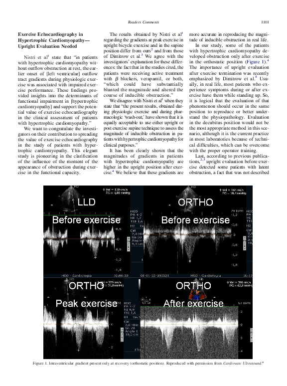 (PDF) Exercise Echocardiography in Hypertrophic Cardiomyopathy—Upright ...