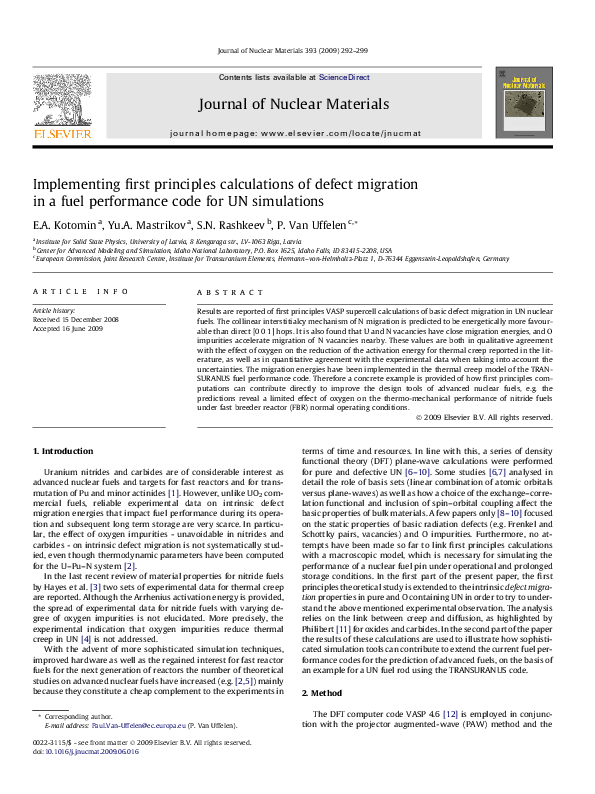 (PDF) Implementing first principles calculations of defect migration in ...
