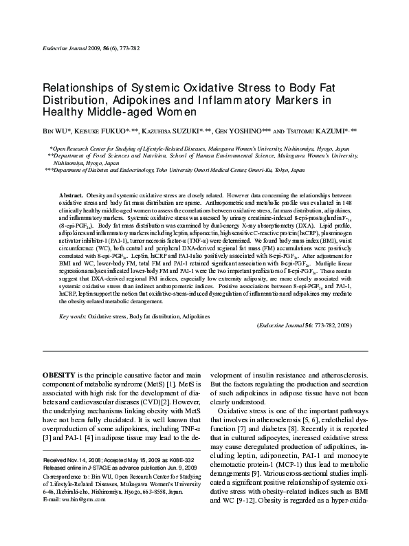 (PDF) Relationships of Systemic Oxidative Stress to Body Fat ...
