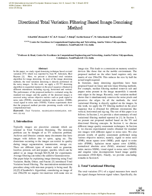 (PDF) Directional Total Variation Filtering Based Image Denoising Method