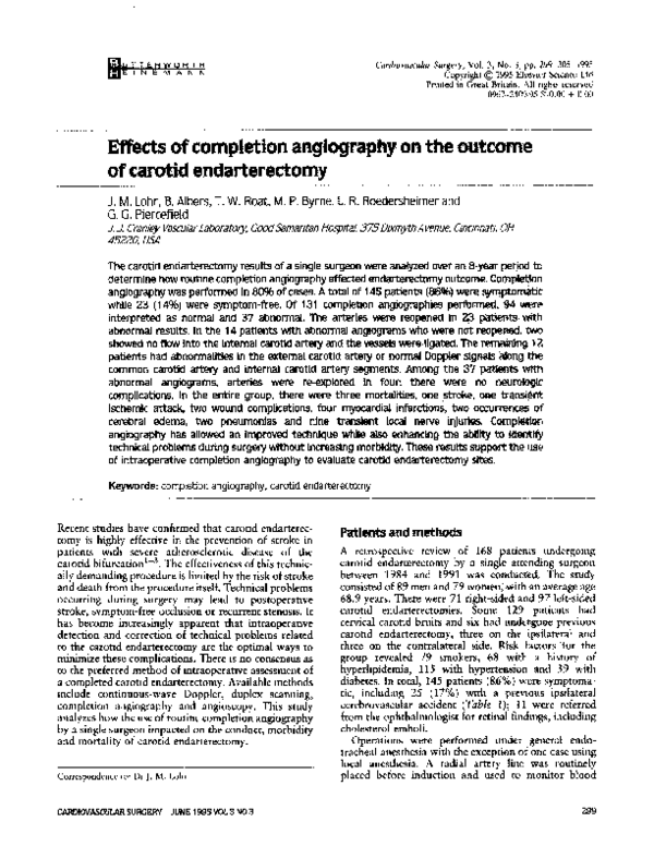 (PDF) Effects of completion angiography on the of carotid
