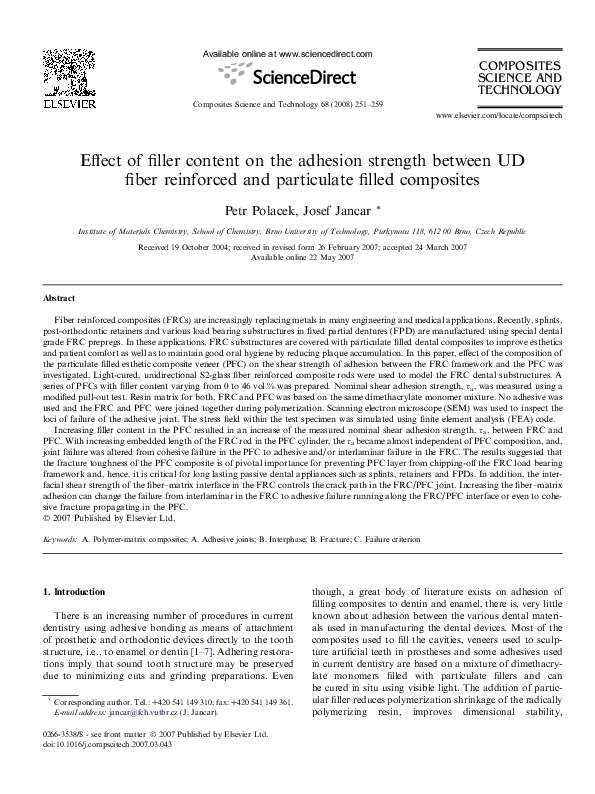 (PDF) Effect of filler content on the adhesion strength between UD ...