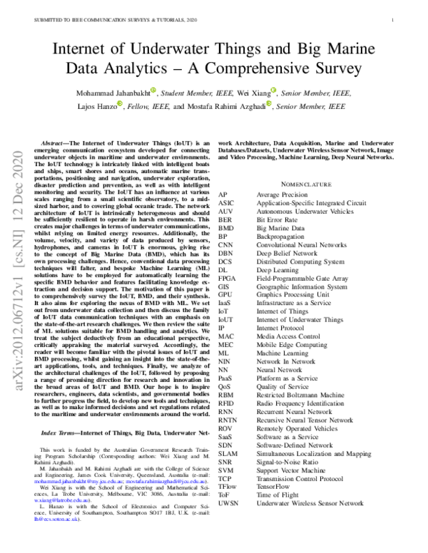 (PDF) Internet of Underwater Things and Big Marine Data Analytics—A ...