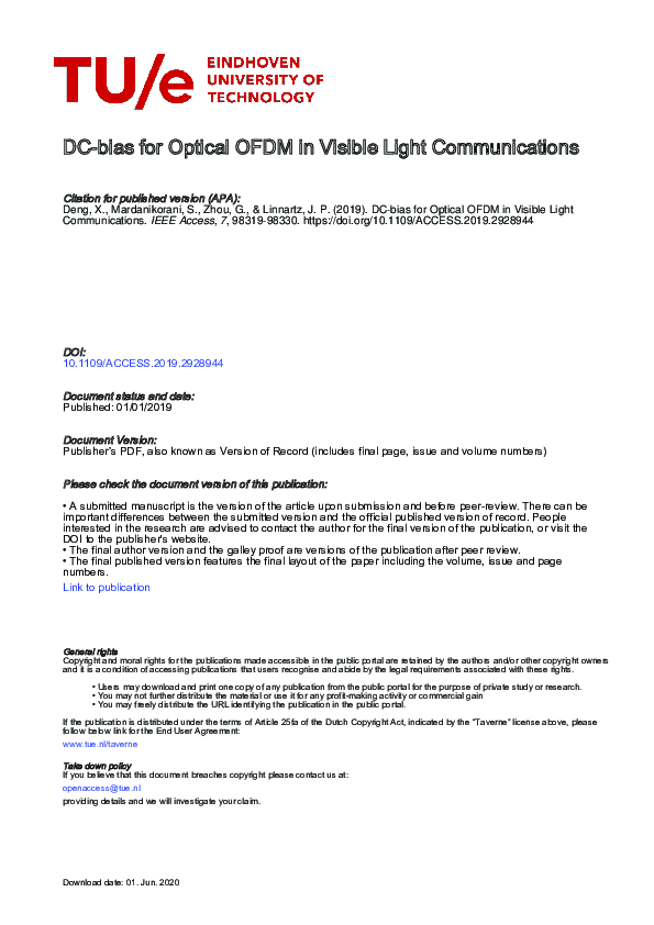 (PDF) Optical OFDM for visible light communications