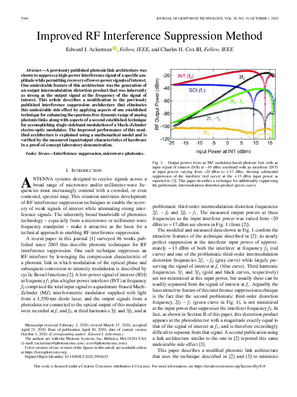 (PDF) Improved RF Interference Suppression Method