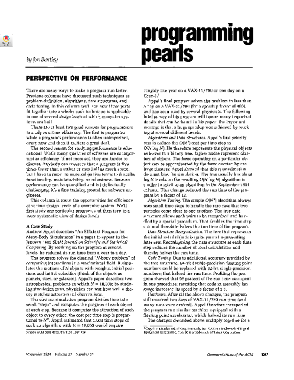 (PDF) Programming pearls