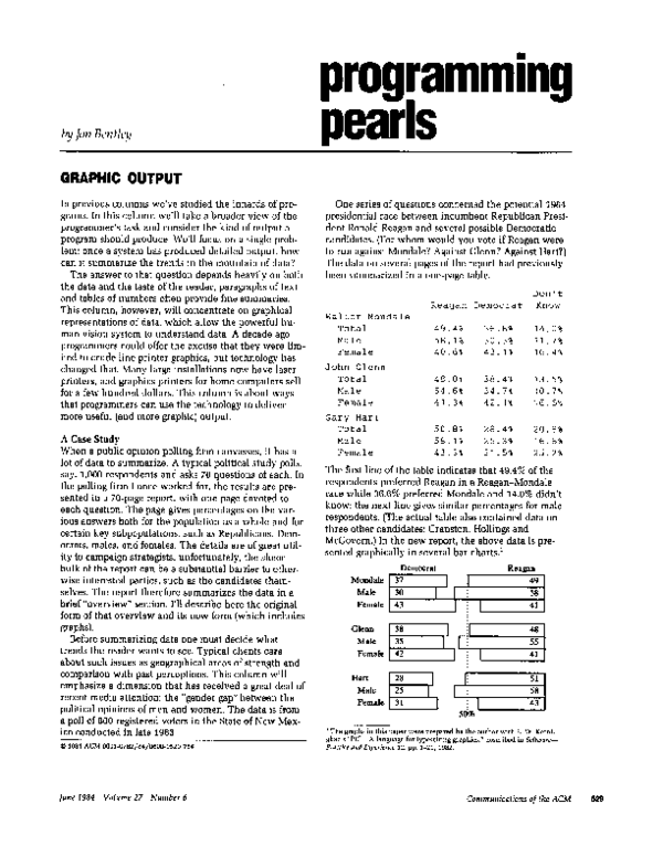 (PDF) Programming pearls: graphic output
