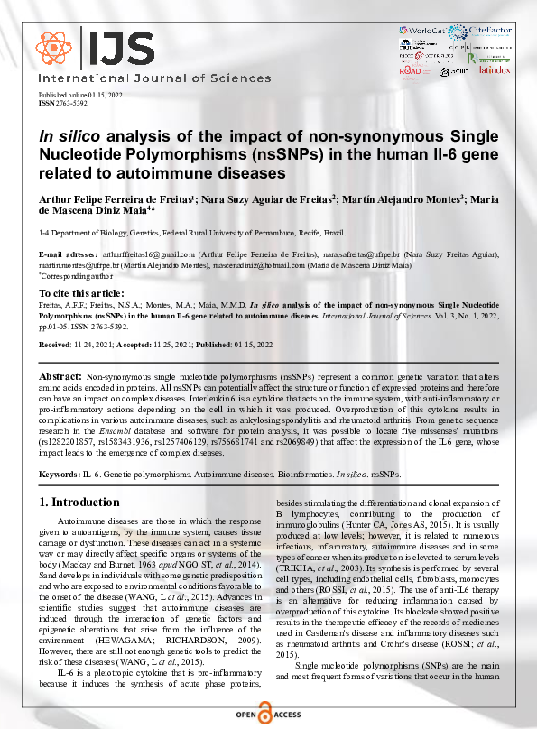 (PDF) In silico analysis of the impact of non-synonymous Single ...