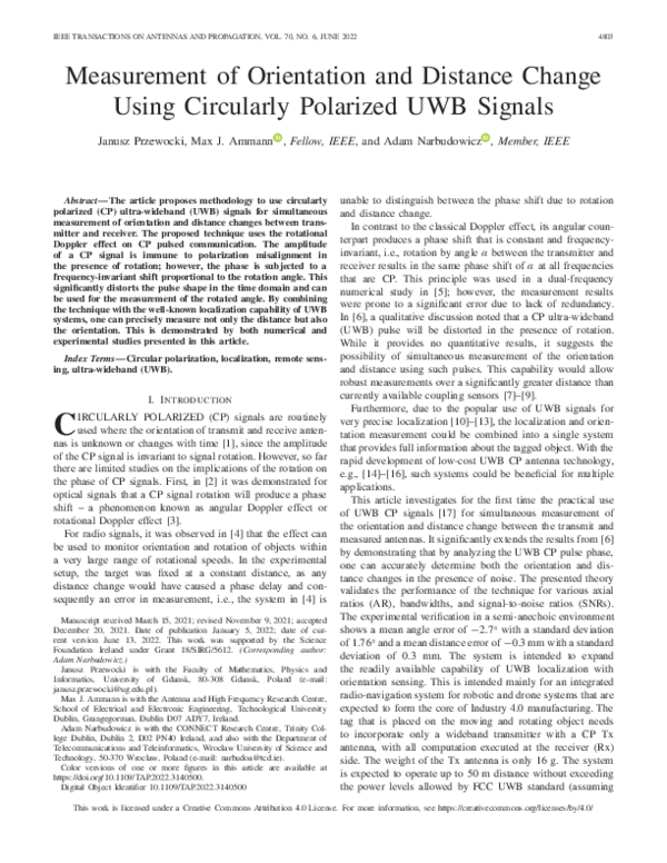 (PDF) Measurement of Orientation and Distance Change Using Circularly ...