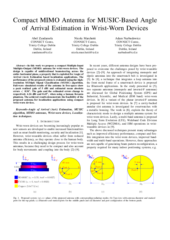 (PDF) Compact MIMO Antenna for MUSIC-Based Angle of Arrival Estimation ...