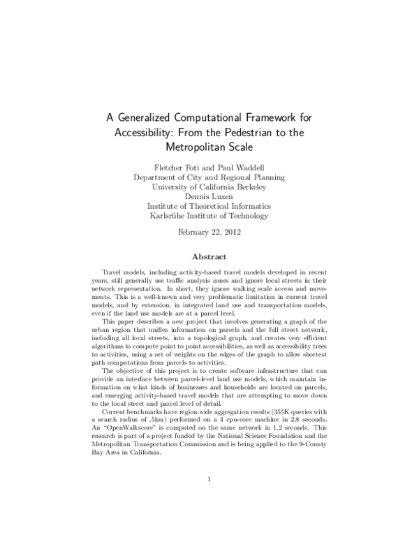 (PDF) A Generalized Computational Framework for Accessibility: From the ...