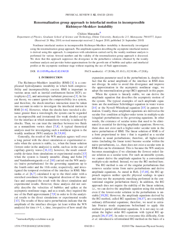 (PDF) Renormalization group approach to interfacial motion in ...